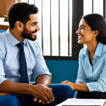**

"A friendly and supportive health coach, fully clothed in professional attire, sitting with a Latin American client in a sunlit office. The coach is actively listening, showing empathy and understanding. Safe for work, appropriate content, modest clothing, perfect anatomy, natural pose, family-friendly, professional photography, high quality."

**